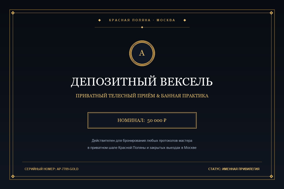 Подарочный именной сертификат на сеанс